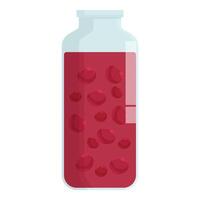 Laboratory glassware containing red liquid and round objects for science experiment vector
