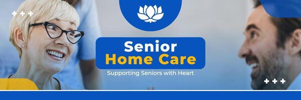Blue Senior Home Care Social Service Twitter Header template