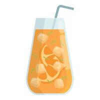 Refreshing summer cocktail with orange slices and ice cubes in a tall glass vector