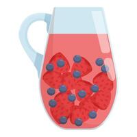 Refreshing summer beverage with strawberries and blueberries vector