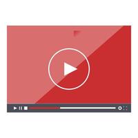 player showing play button on red background vector
