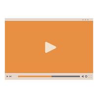 player showing streaming bar and play button on orange background vector