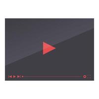 player showing a red play button on dark background vector