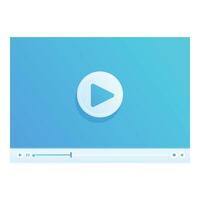 player showing streaming bar and play button on blue background vector