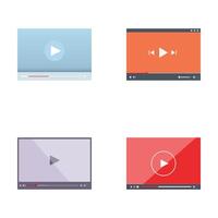 Set of flat design player interfaces vector