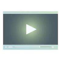 player showing a big white play button on a dark background vector