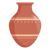 Traditional clay vase standing isolated on white background vector