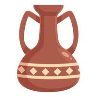 Ancient greek style terracotta amphora with two handles and geometric pattern vector