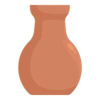 Empty clay pot standing on white background vector