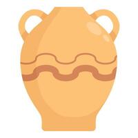 Large ceramic pot featuring wavy design for storing liquids vector