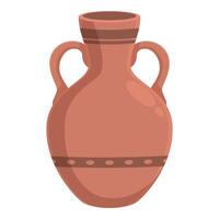Ancient clay amphora with two handles for wine or oil storage vector