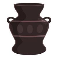 Ancient clay vase standing on white background showing pottery art vector