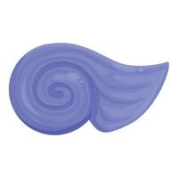 Purple spiral seashell showing whorls and aperture opening vector