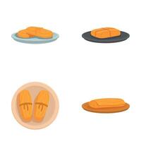 Assorted bread loaf illustrations set vector
