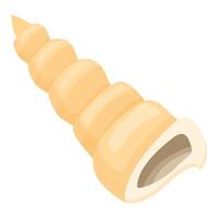 Empty seashell with spiral shape isolated on white background vector