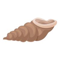 Empty seashell lying horizontally with opening facing upwards vector
