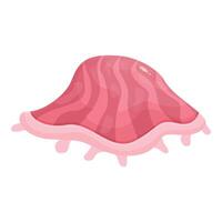 Pink seashell lying and showing its tender inside part vector
