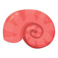 Pink seashell showing spiral pattern of mollusc growing under the sea vector