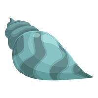Beautiful turquoise shell lying on white background with wavy stripes vector