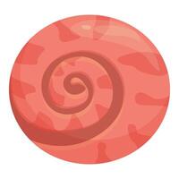 Pink seashell showing spiral pattern of mollusc growing underwater vector