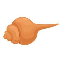 Large, orange sea shell with a long, pointed spire vector