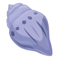Large purple shell with whorls and black markings isolated on white background vector