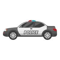Modern police car parked showing side view vector