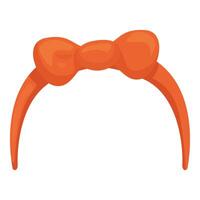 Orange headband with a bow for creating hairstyles vector