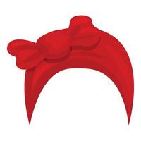 Red retro headscarf tied in a knot on top symbolizing working class woman vector
