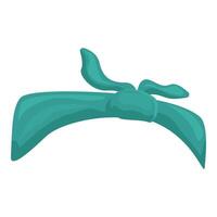 Green headscarf folded and laying flat on white background vector