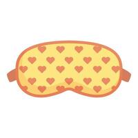Yellow sleeping mask with hearts for sleeping better vector