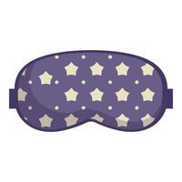 Purple sleeping eye mask with stars pattern for sleeping well vector