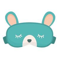 Turquoise sleeping mask with bunny ears for sleeping well vector