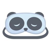 Simple icon of a sleeping mask designed to look like a cute sleeping panda vector