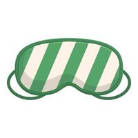 Green and white striped sleeping mask for blocking out light vector