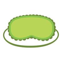 Green sleep mask resting on a bedside table is ready for a good night sleep vector