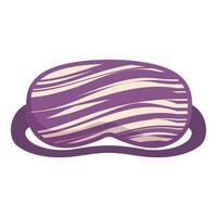 Purple and beige sleep mask for blocking out light and getting rest vector