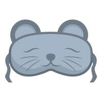 Cute grey mouse sleeping mask with closed eyes for sweet dreams and restful nights vector