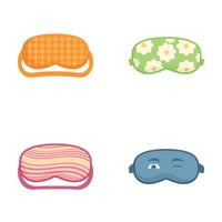 Set of colorful sleep masks on white background vector