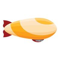 Yellow and red zeppelin dirigible flying in the sky vector