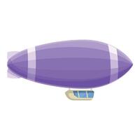 Big purple zeppelin dirigible is flying slowly in the sky vector
