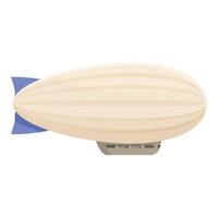 Large zeppelin airship floating in sky with blue tail fins vector
