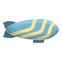 Blue and yellow zeppelin floating in the air vector