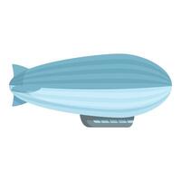 Large blue zeppelin airship floating in the sky vector
