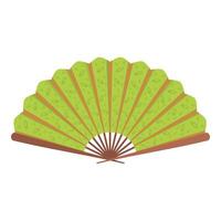 Green and brown folding fan with a stylish design on a white background vector
