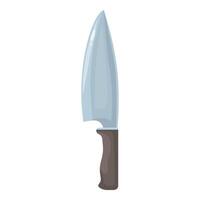 Large sharp kitchen knife with wooden handle pointing upwards vector