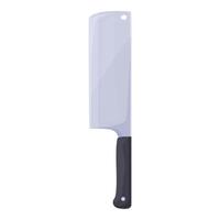 Large sharp meat cleaver knife with black handle pointing upwards vector