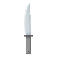 Hunting knife with a black handle and a silver blade vector