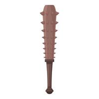 Medieval spiked wooden club for crushing featuring a handle and a round pommel vector