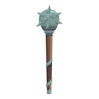 Medieval spiked mace weapon standing upright vector